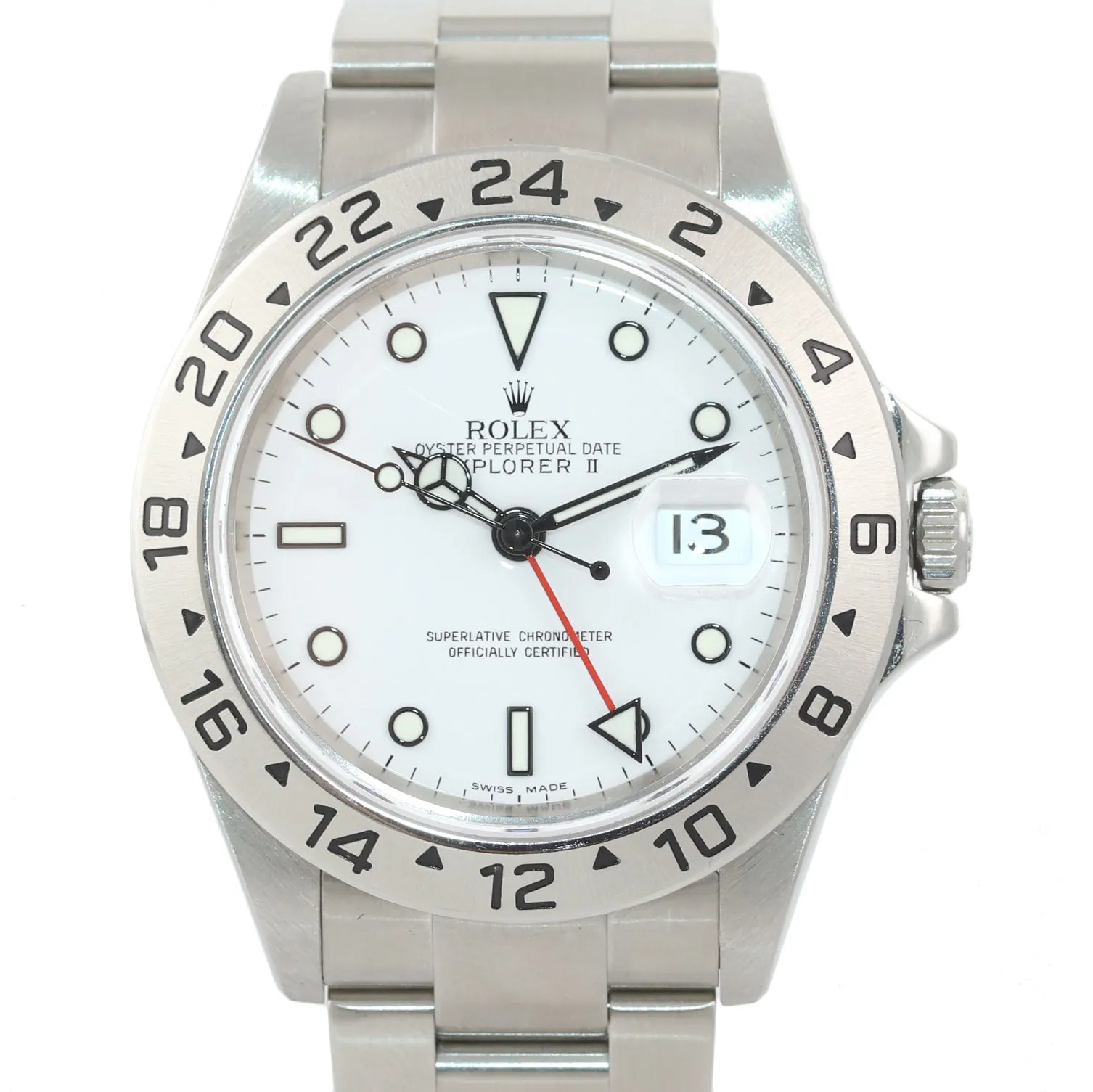 MINT 2005 Rolex Explorer 16570 Steel White Polar GMT 40mm No Holes Watch