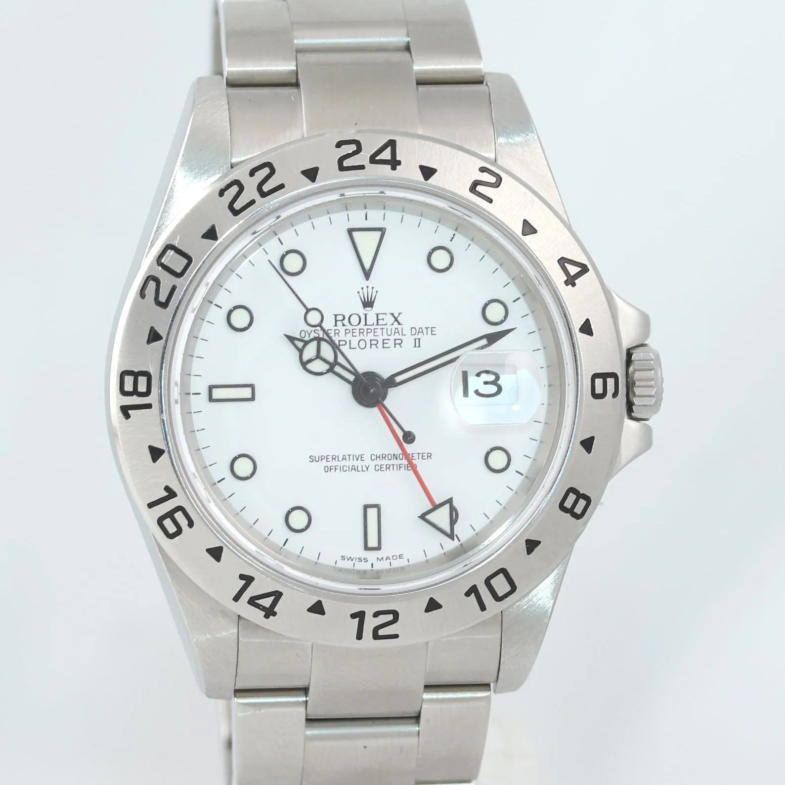 MINT 2005 Rolex Explorer 16570 Steel White Polar GMT 40mm No Holes Watch