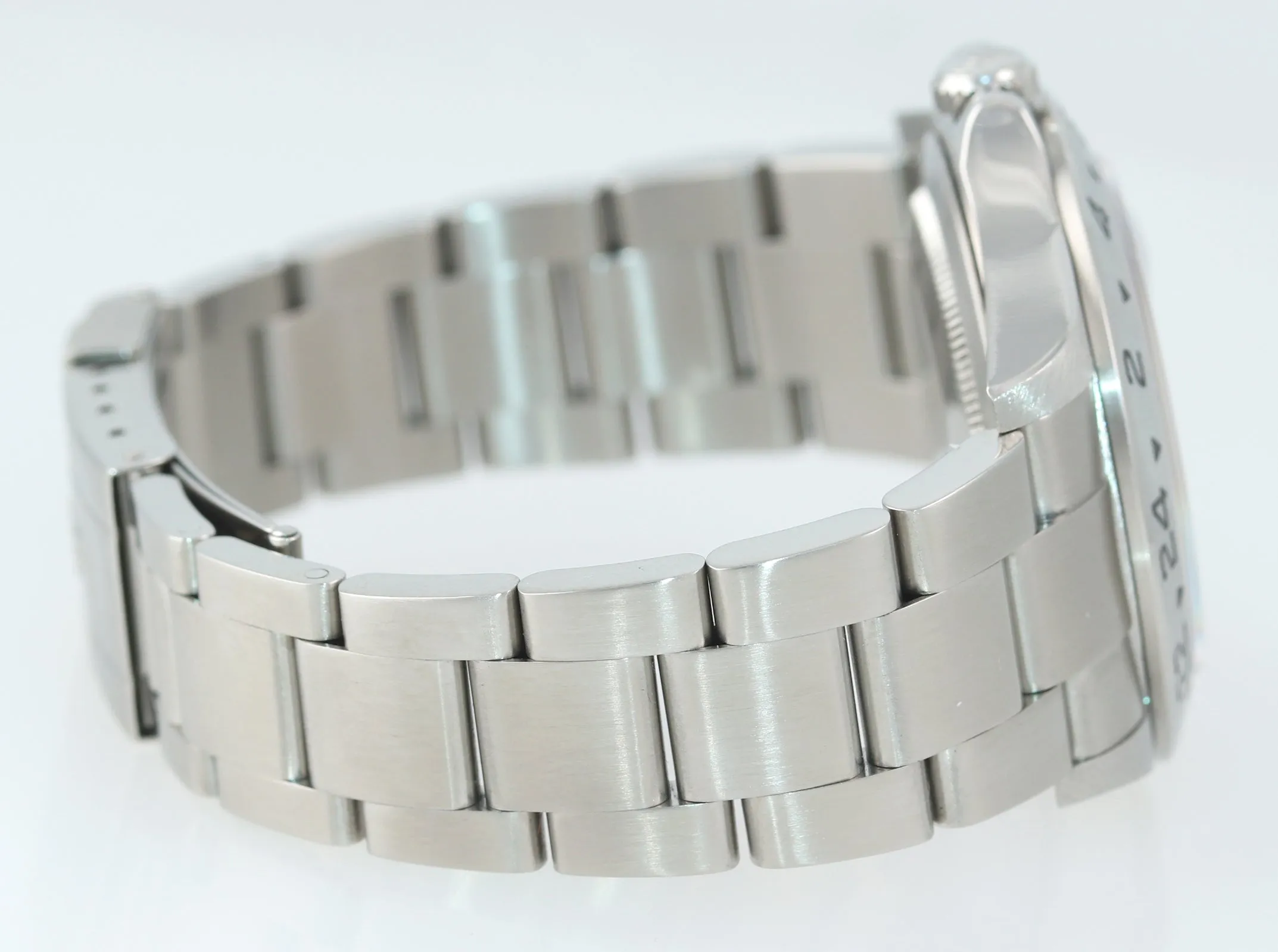 MINT 2005 Rolex Explorer 16570 Steel White Polar GMT 40mm No Holes Watch