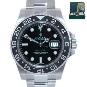 MINT 2014 PAPERS Rolex GMT Master 116710 Steel Ceramic 40mm Black Watch Box