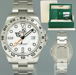 MINT 2015 PAPERS Rolex Explorer II 42mm 216570 Polar White Dial Steel Watch Box