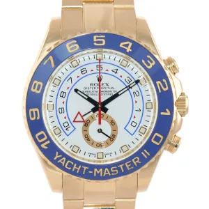 MINT 2016 BLUE HANDS Men's Rolex Yacht-Master 2 Yellow Gold 116688 44mm Watch
