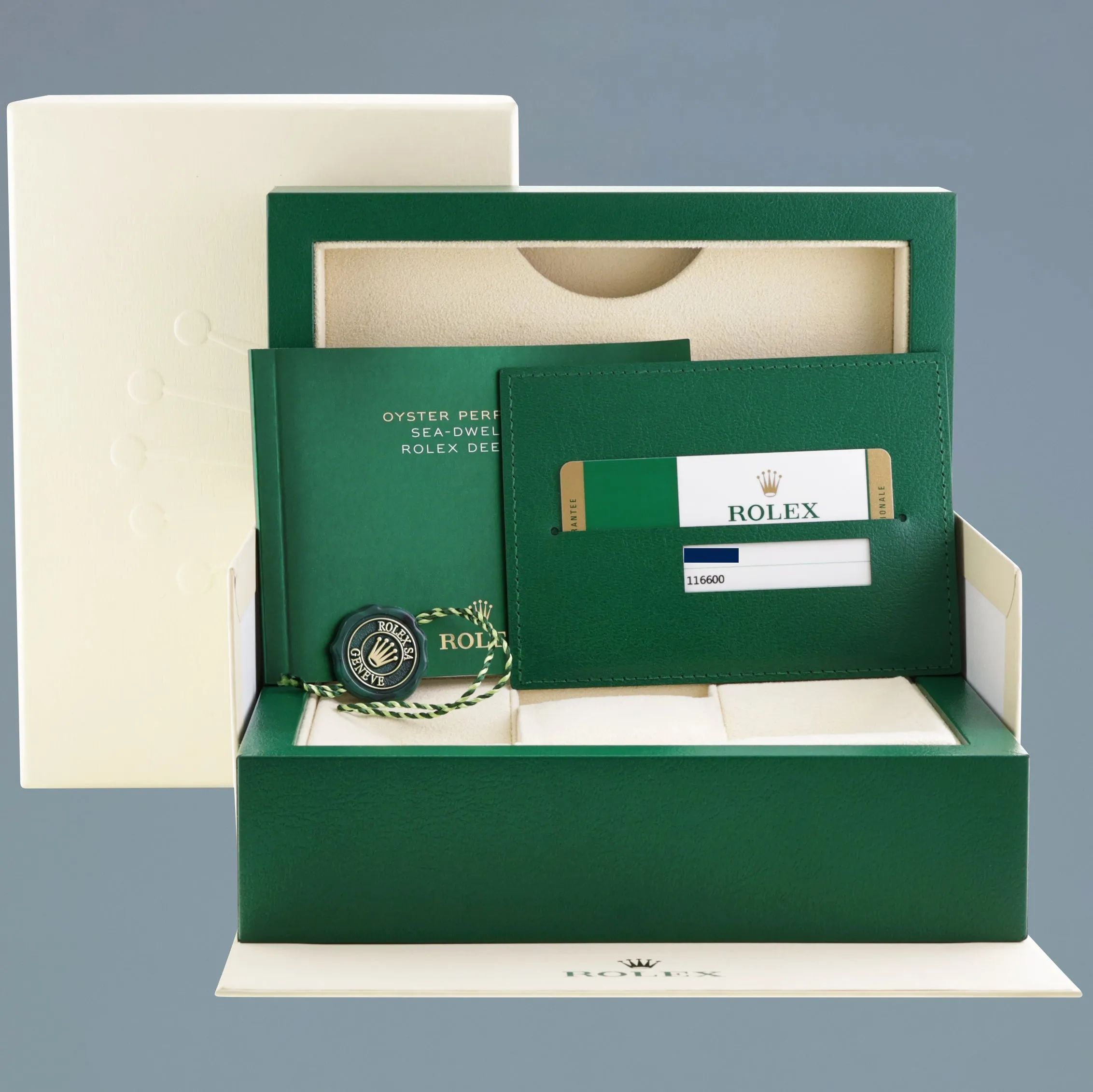 MINT 2016 PAPERS Rolex Sea-Dweller 116600 Steel 40mm Black Ceramic Dive Watch Box