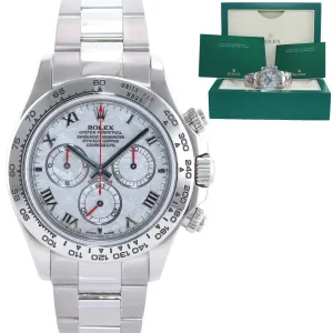 MINT 2016 Rolex Daytona Meteorite Roman 116509 White Gold Chronograph Watch