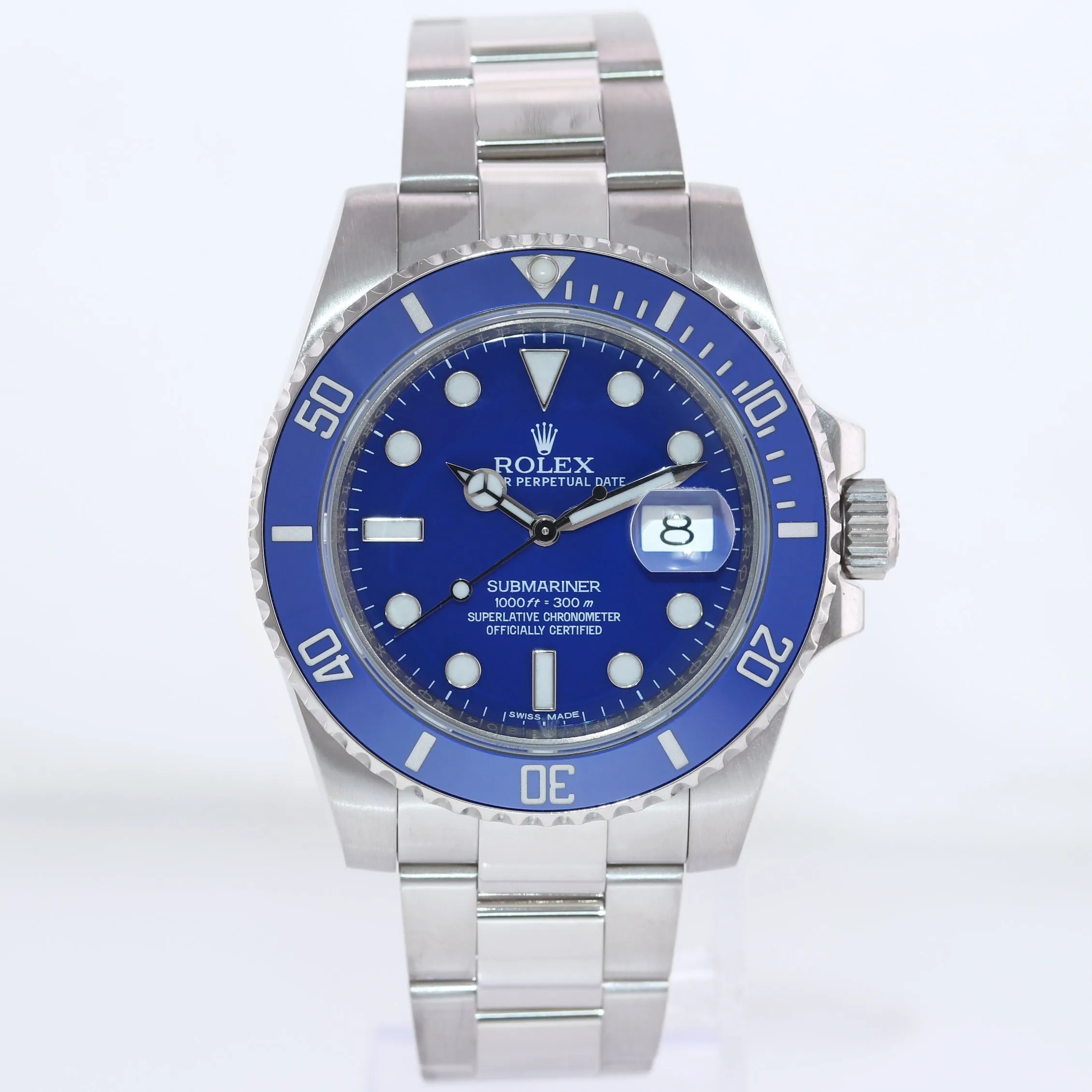 MINT 2018 PAPERS Rolex Submariner Blue Smurf 116619 LB White Gold 40mm Watch Box