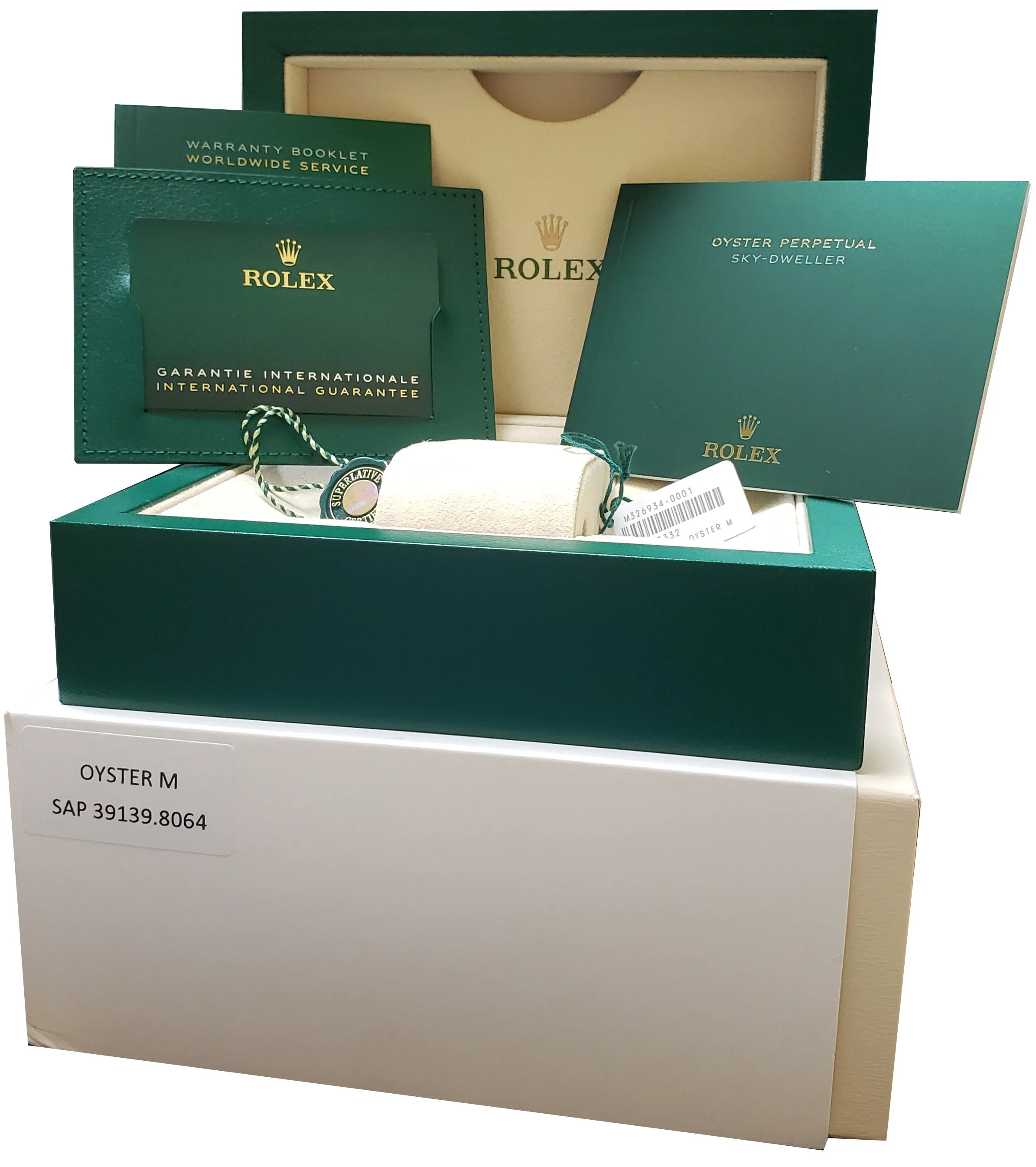 MINT 2022 Rolex Sky-Dweller Stainless Steel White Gold Silver 42mm Watch 326934