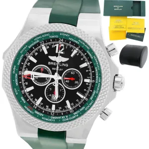 MINT Breitling Bentley GMT British Racing Green Black A47362 Chronograph Watch
