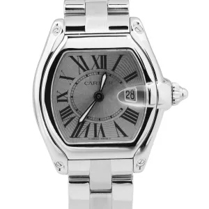 MINT Cartier Roadster SILVER Roman 31mm Quartz Stainless Steel 2675 W62016V3