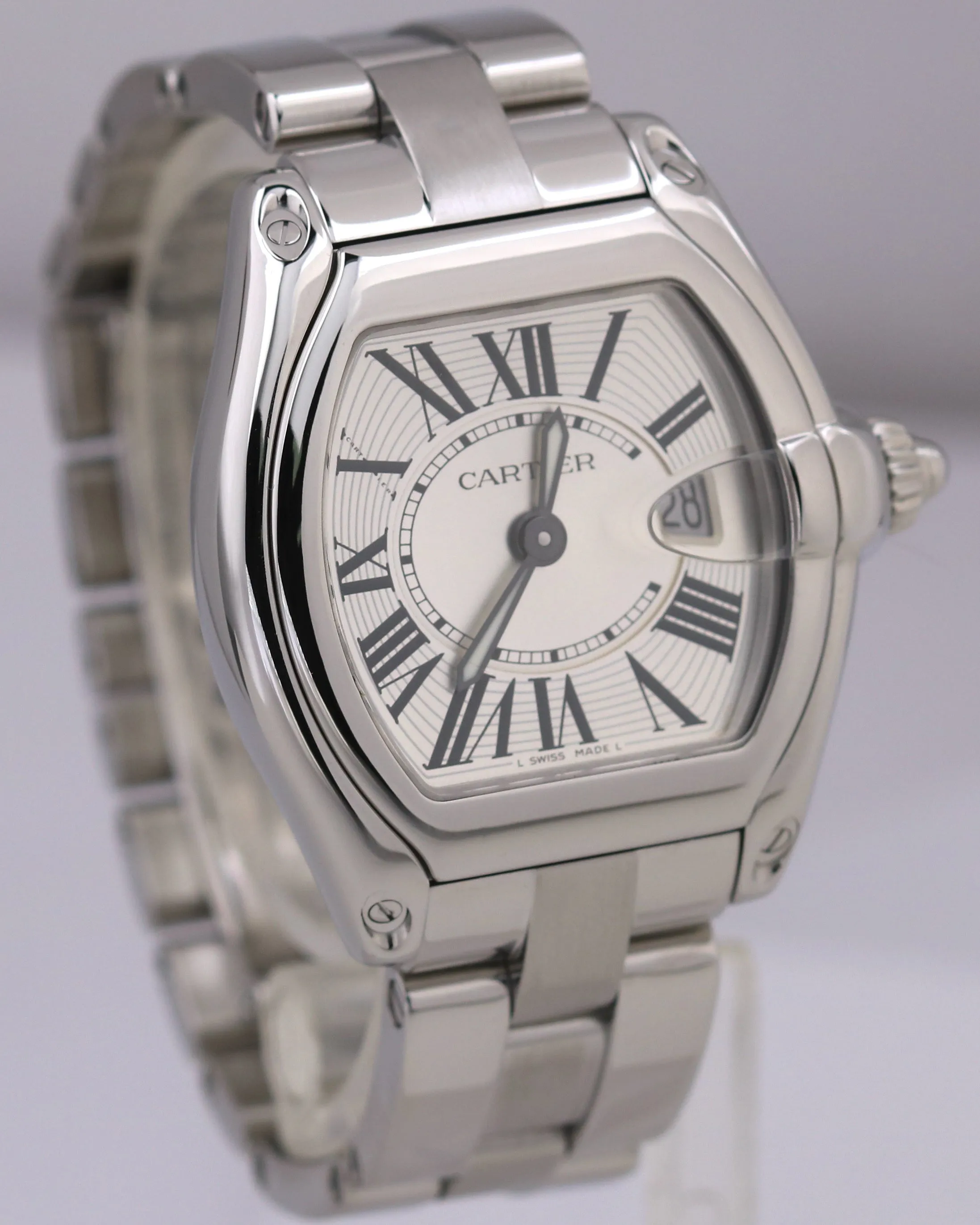 MINT Cartier Roadster SILVER Roman 31mm Quartz Stainless Steel 2675 W62016V3