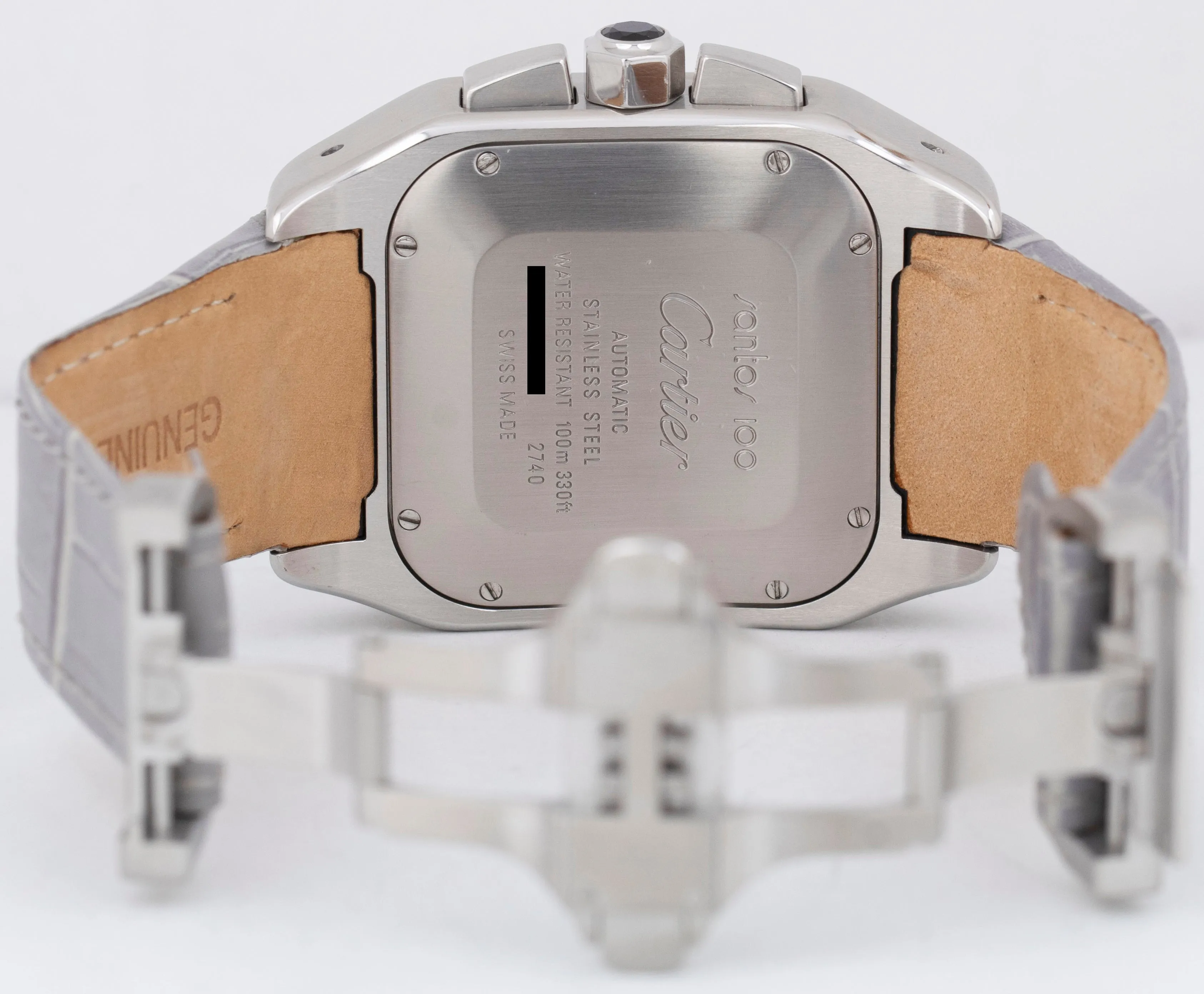 MINT Cartier Santos 100 XL Chronograph 2740 Stainless Steel 41mm Automatic Watch