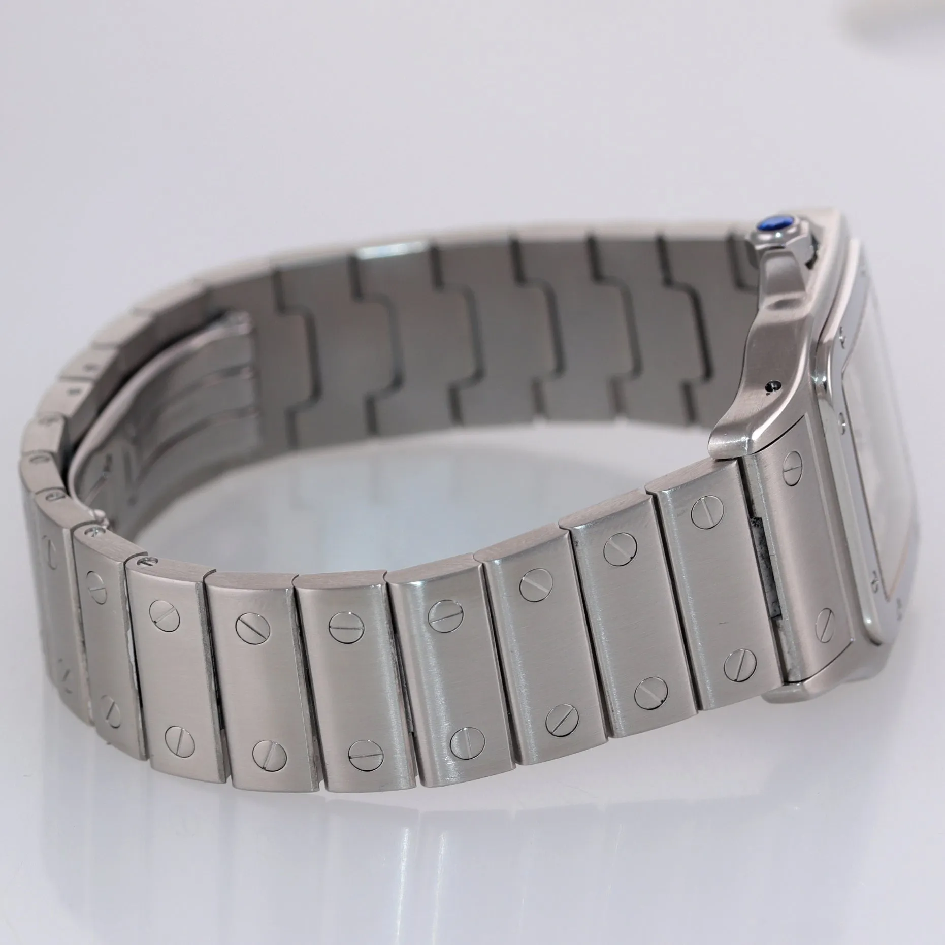 MINT Cartier Santos Galbee 29mm Automatic Steel Silver Roman Date Watch 2319