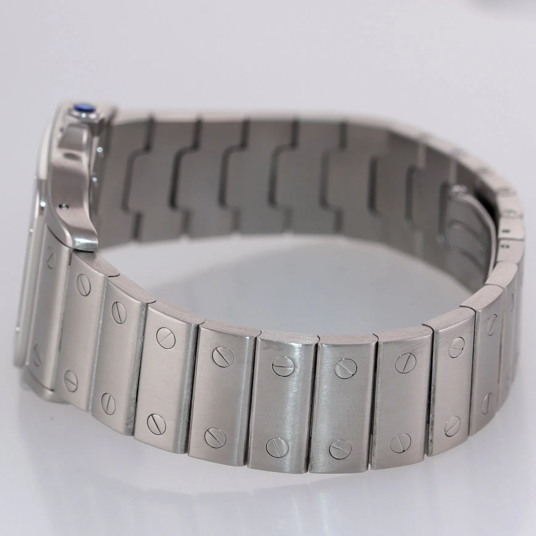 MINT Cartier Santos Galbee 29mm Automatic Steel Silver Roman Date Watch 2319