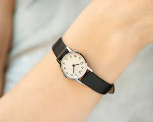 Mint condition women's watch Ray vintage, watch for woman minimalist silver shade dress watch women accessory gift, new genuine leather band