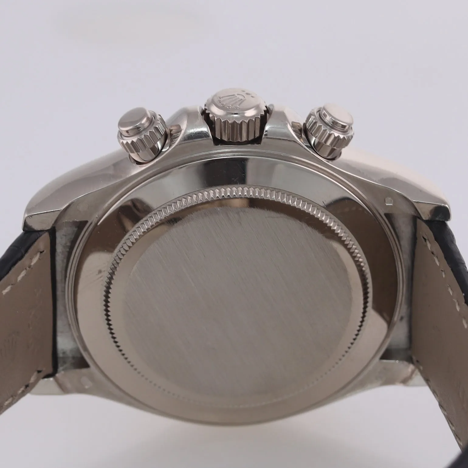 MINT Rolex Daytona 116519 Black Racing Dial 40mm Leather White Gold Watch Box