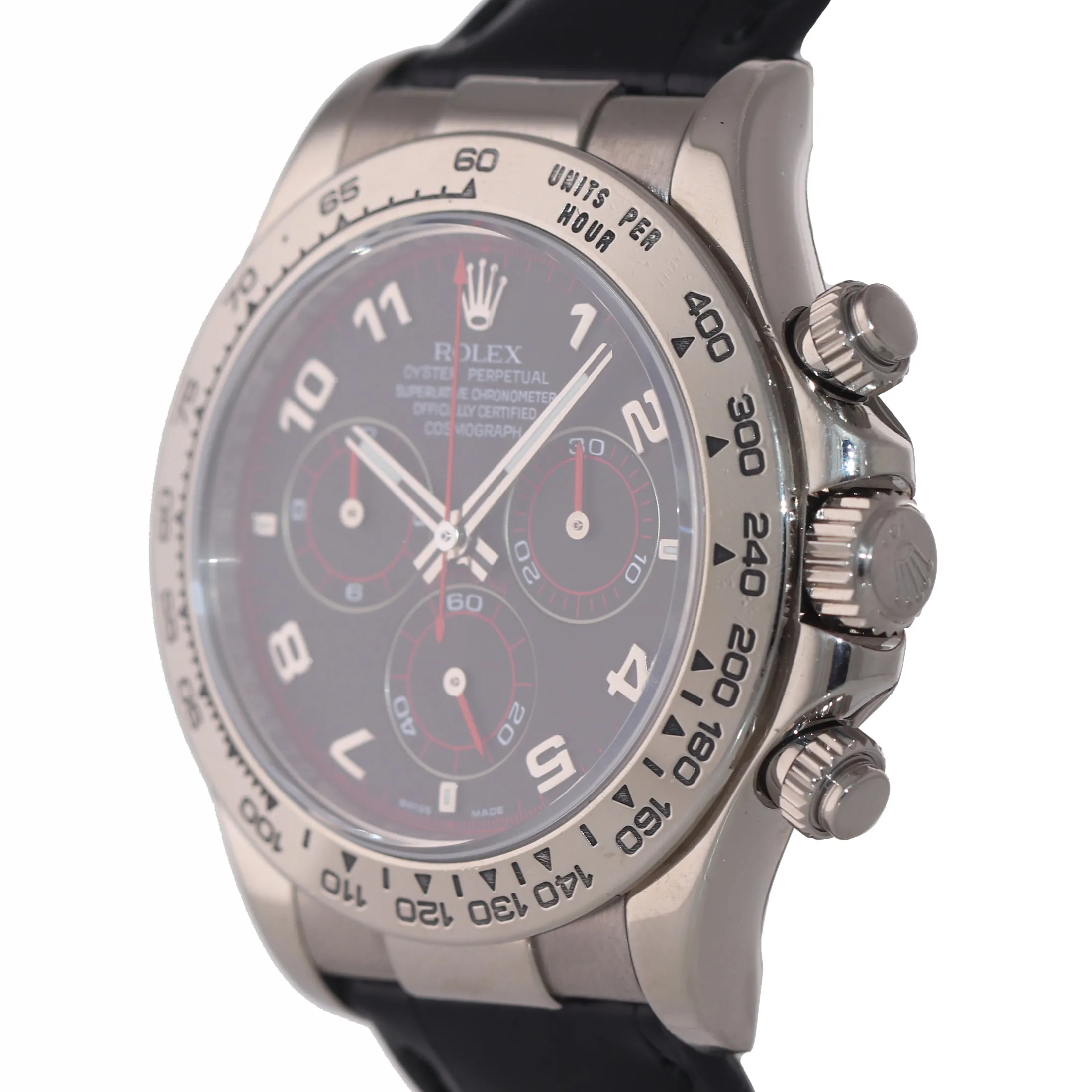 MINT Rolex Daytona 116519 Black Racing Dial 40mm Leather White Gold Watch Box