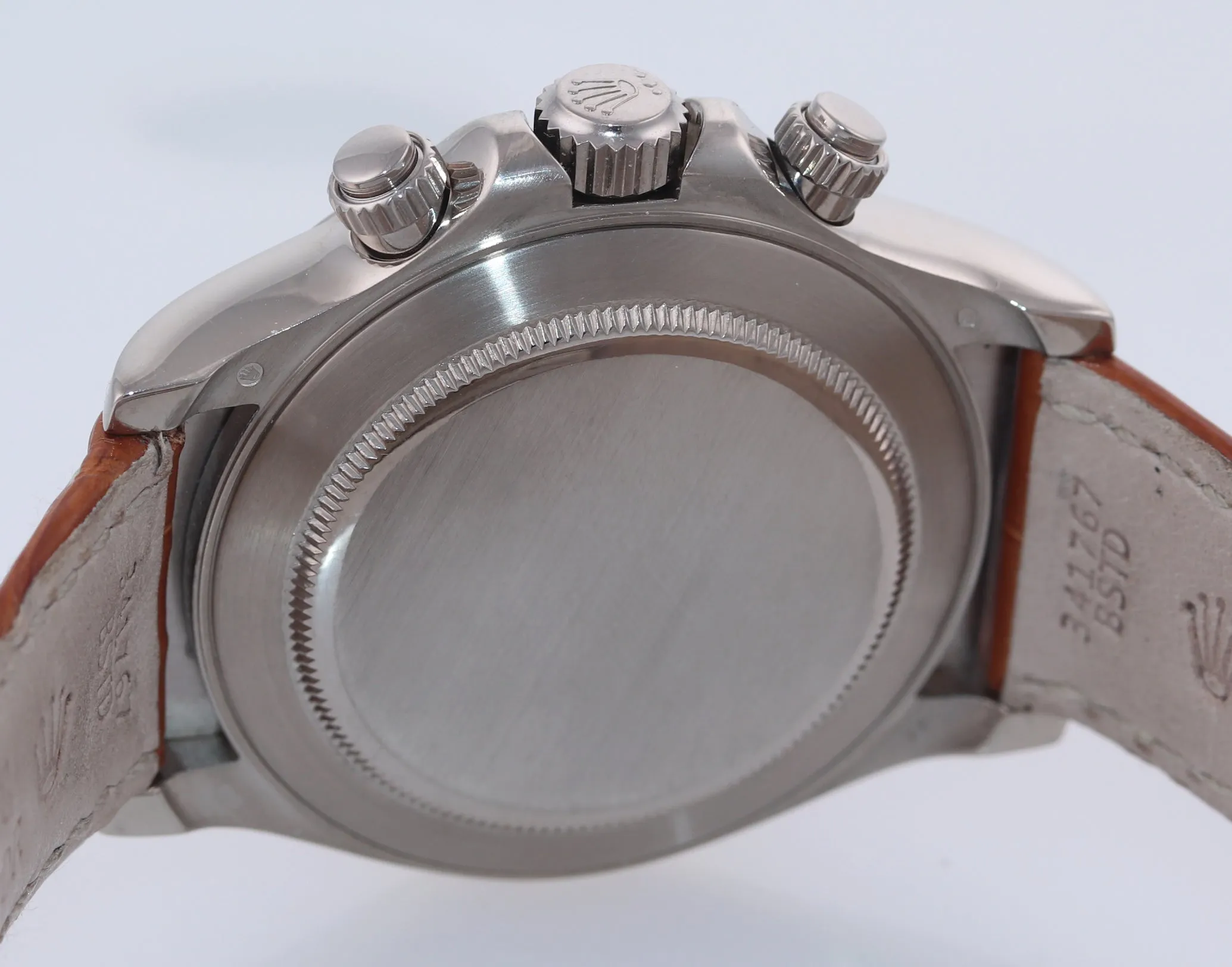 MINT Rolex Daytona 116519 Silver Racing Red Dial 18k White Gold Leather Watch