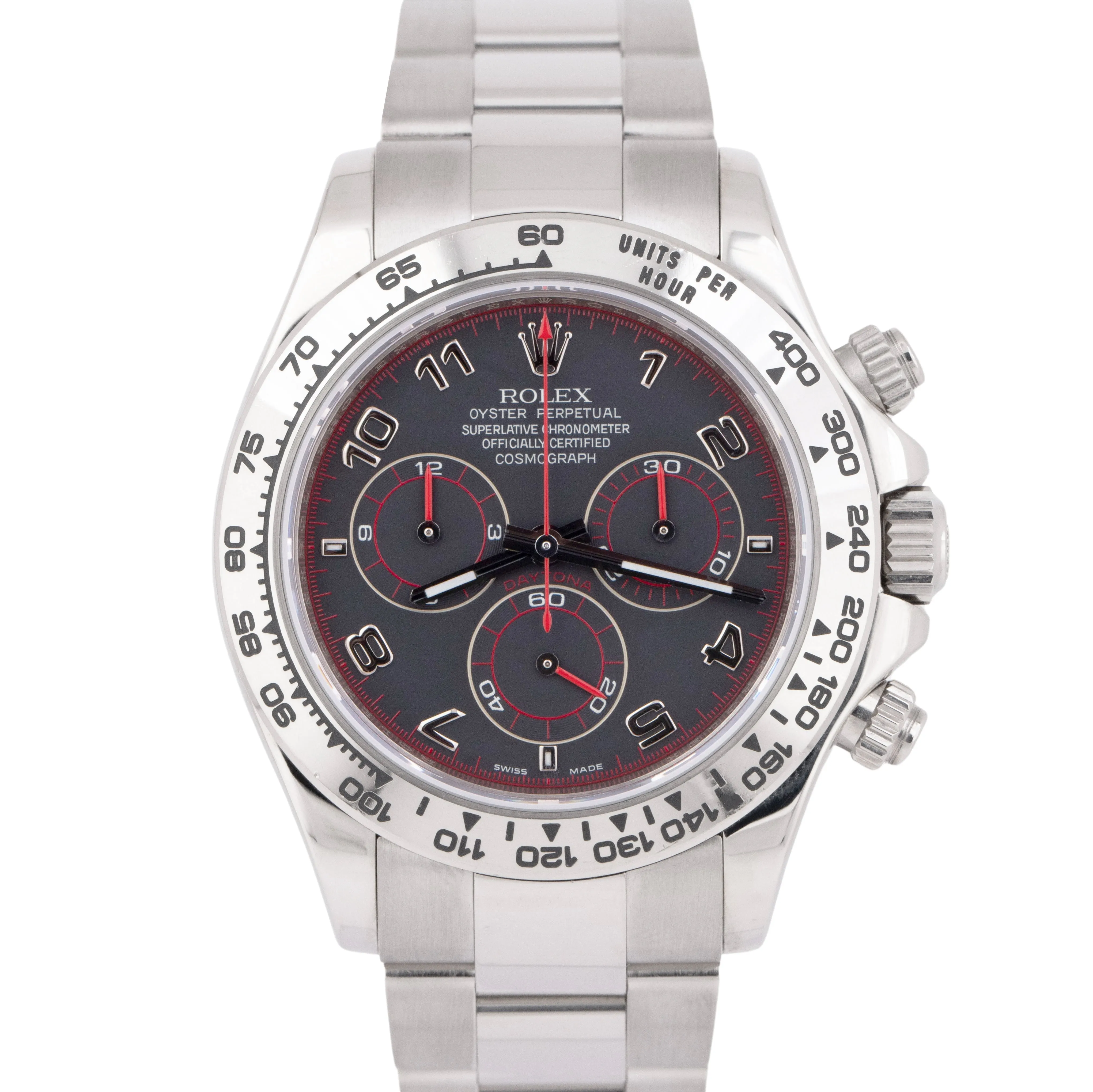 MINT Rolex Daytona Cosmograph BLACK RACING Red 18K White Gold Oyster 116509