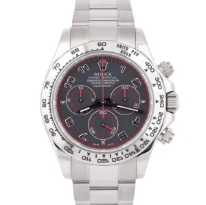 MINT Rolex Daytona Cosmograph BLACK RACING Red 18K White Gold Oyster 116509