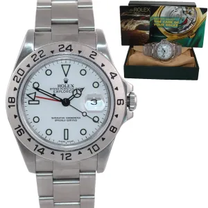 MINT Rolex Explorer II 16570 Polar White Dial 40mm Date GMT Oyster Watch Box