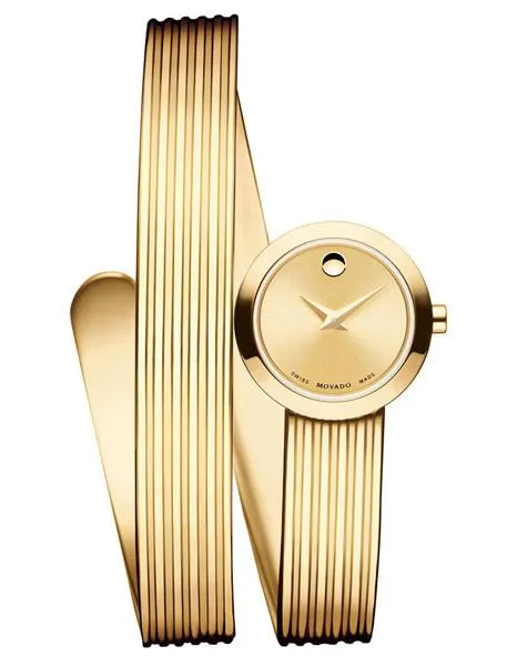 Movado Womens Museum Wrap - Gold-Tone - Museum Dial - Bangle Bracelet