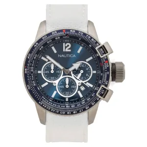 Nautica BFC Chrono Box Set 46mm Blue-White Men's Watch NAPLECR21