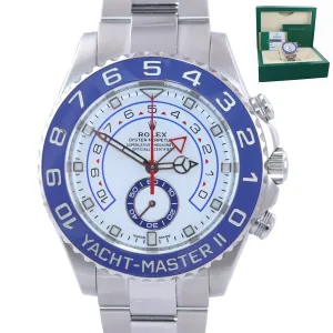 NEW 2019 Rolex Yacht-Master 2 44mm MERCEDES HANDS Steel Blue 116680 Watch