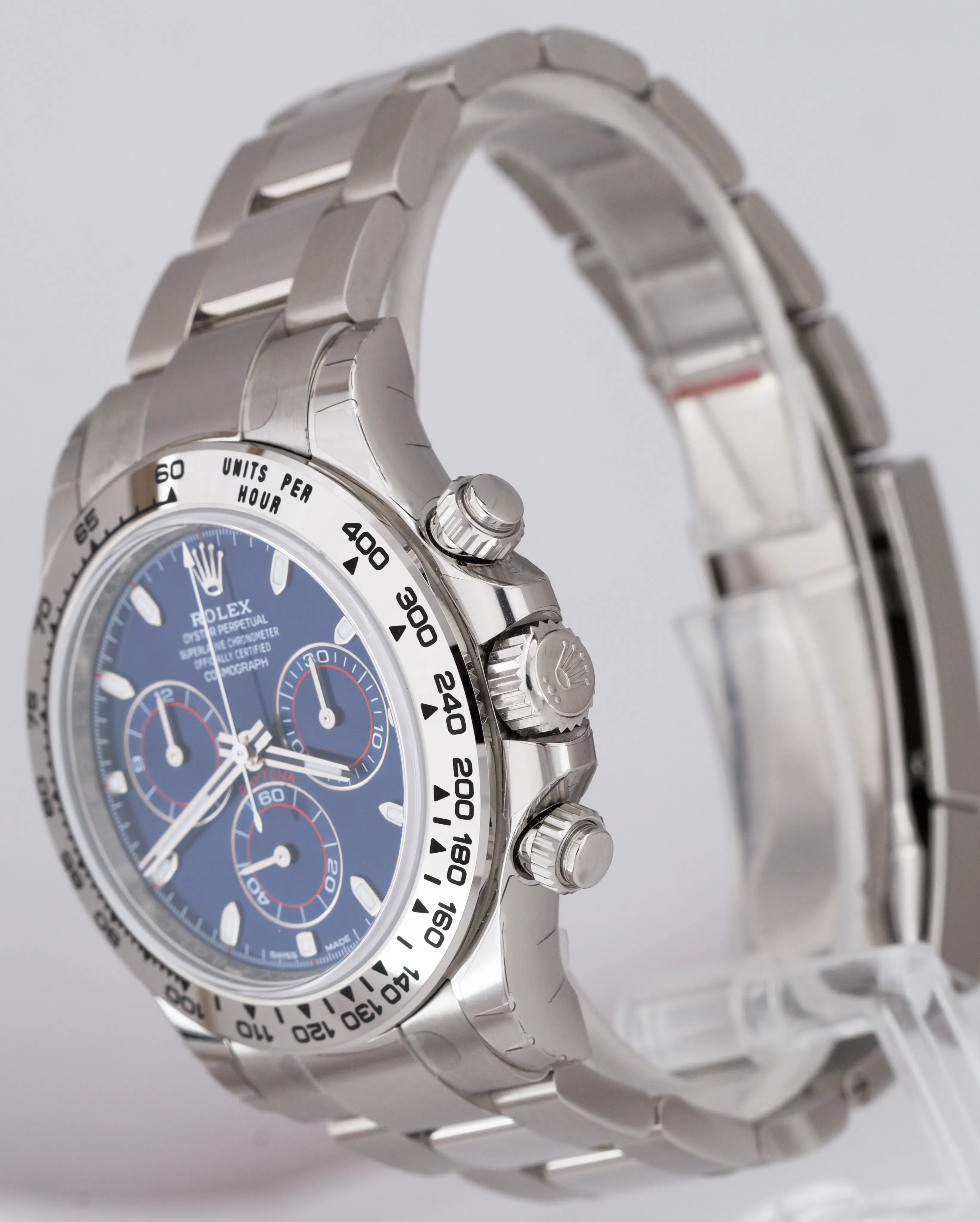 NEW 2020 STICKERED Rolex Daytona Cosmograph BLUE 18K White Gold Watch 116509 B P