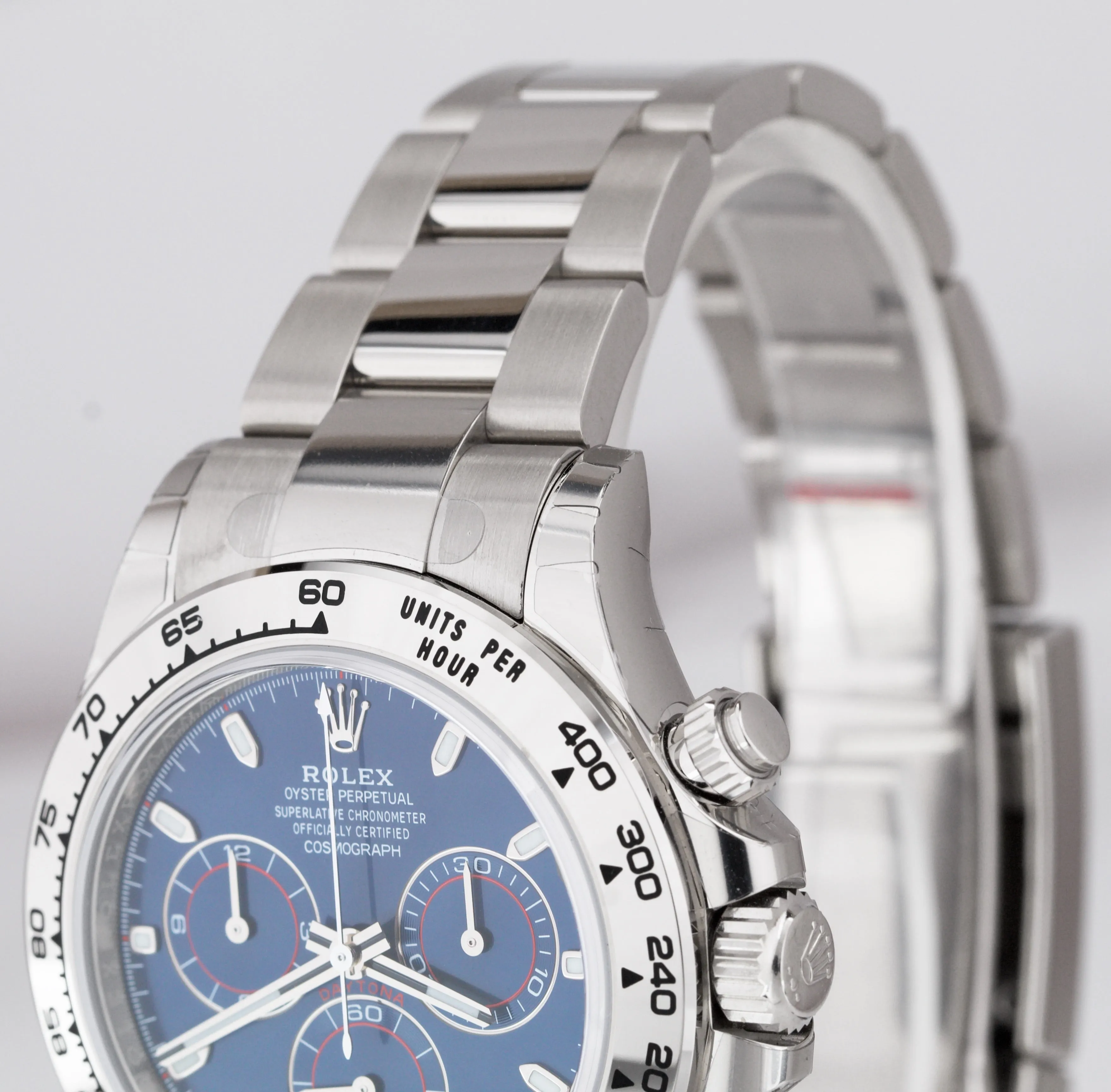 NEW 2020 STICKERED Rolex Daytona Cosmograph BLUE 18K White Gold Watch 116509 B P