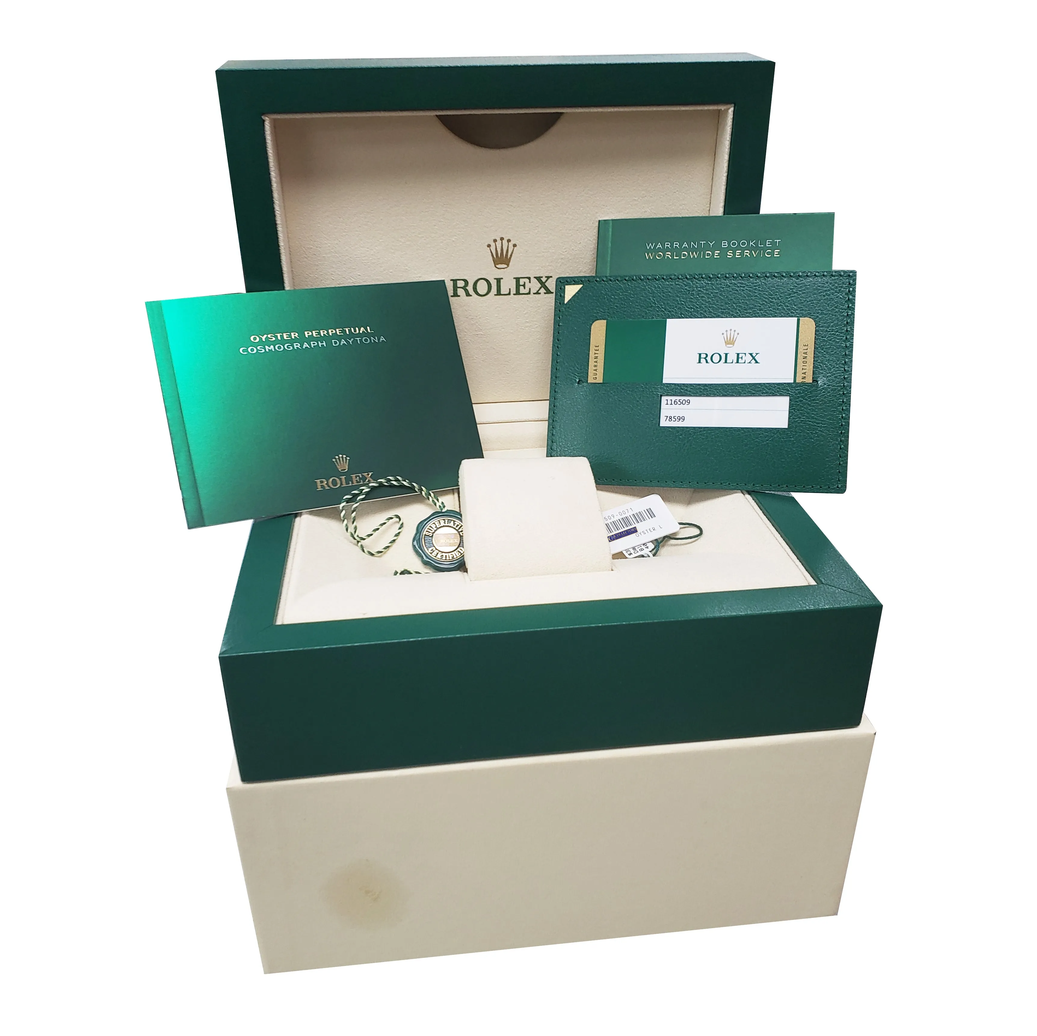 NEW 2020 STICKERED Rolex Daytona Cosmograph BLUE 18K White Gold Watch 116509 B P
