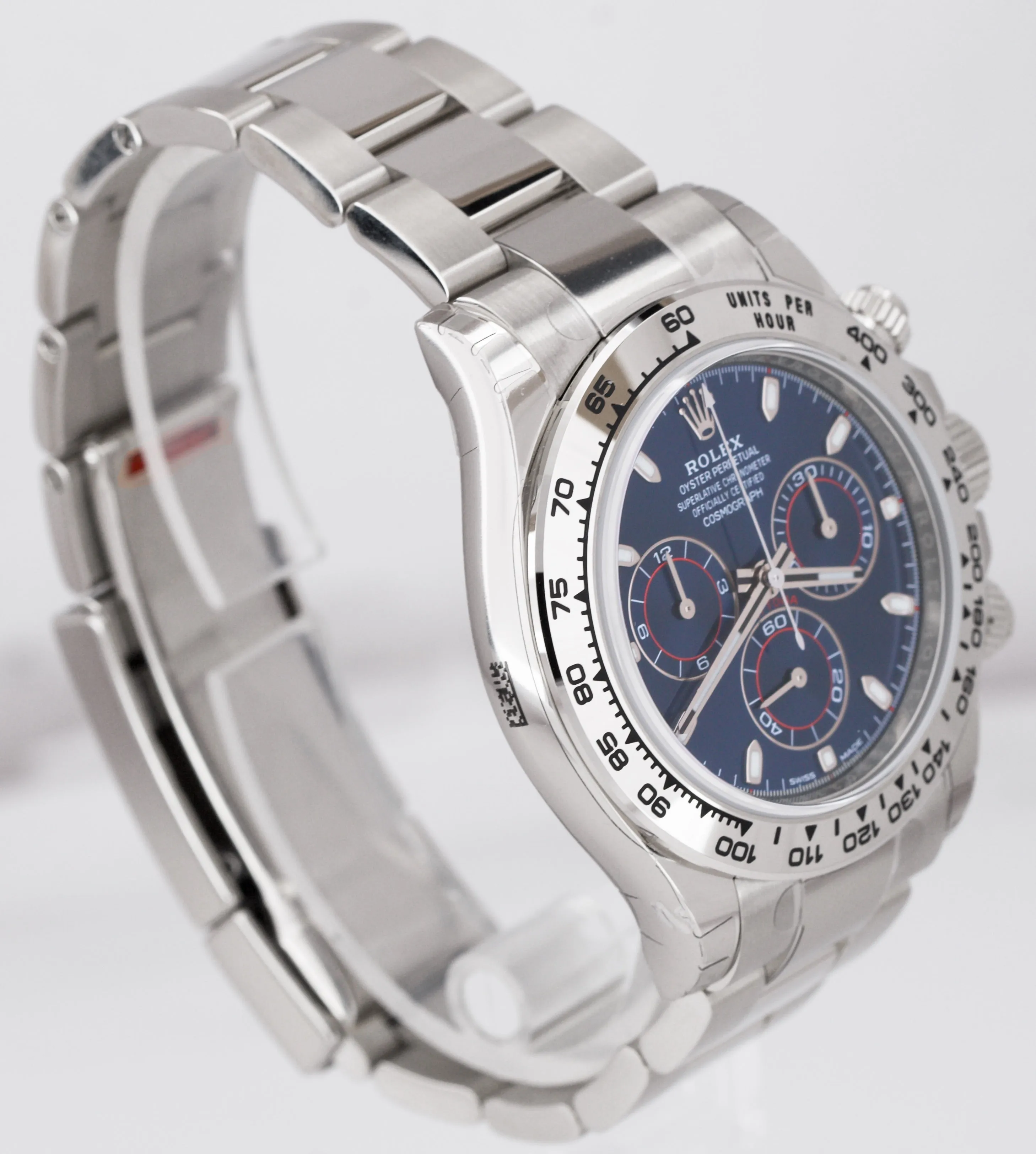 NEW 2020 STICKERED Rolex Daytona Cosmograph BLUE 18K White Gold Watch 116509 B P