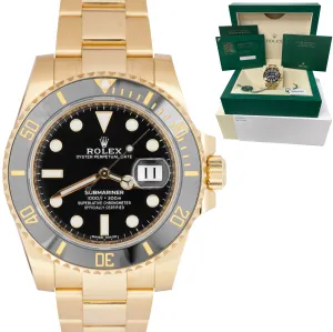 NEW 2020 STICKERED Rolex Submariner 18K Yellow Gold Black 40mm Watch 116618 LN