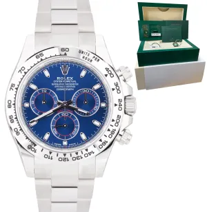 NEW 2022 Rolex Daytona Cosmograph Blue 18K White Gold Oyster Watch 116509 B P