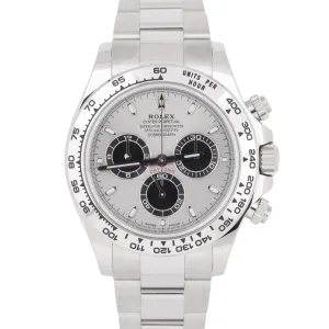 NEW 2023 Rolex Daytona Cosmograph Silver Black 18K White Gold Watch 116509 B P