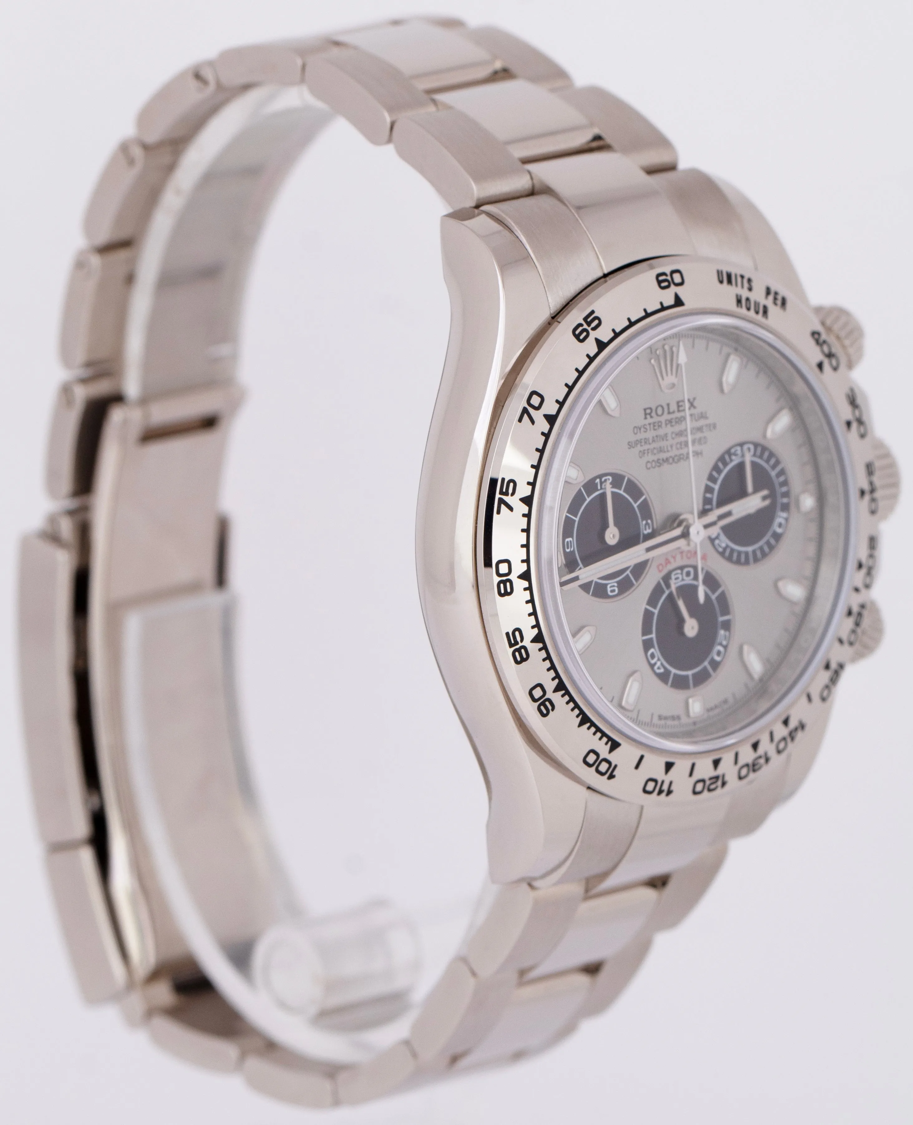 NEW 2023 Rolex Daytona Cosmograph Silver Black 18K White Gold Watch 116509 B P