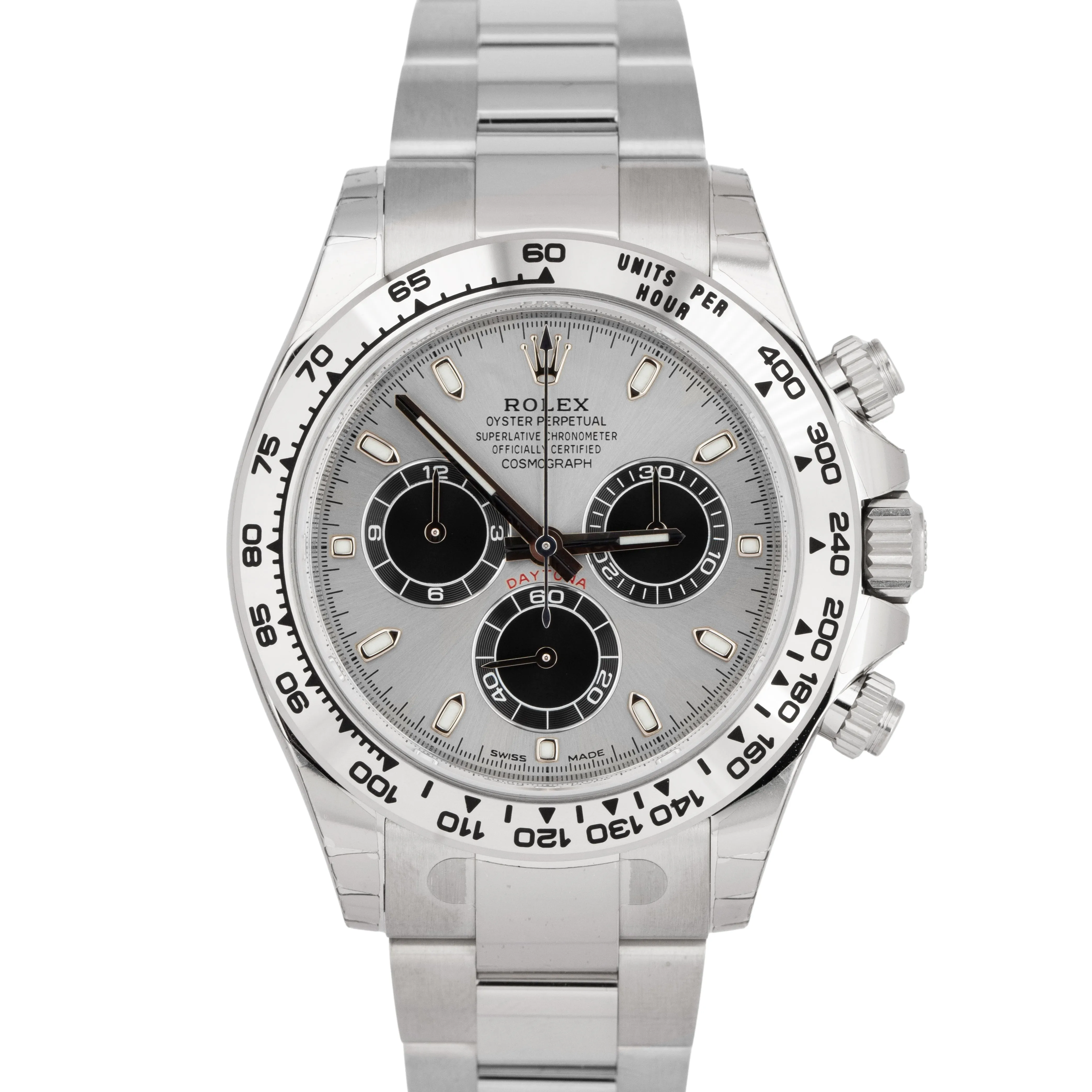 NEW UNWORN Rolex Daytona Cosmograph Silver Black 18K White Gold Watch 116509 BOX