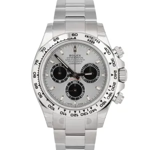 NEW UNWORN Rolex Daytona Cosmograph Silver Black 18K White Gold Watch 116509 BOX