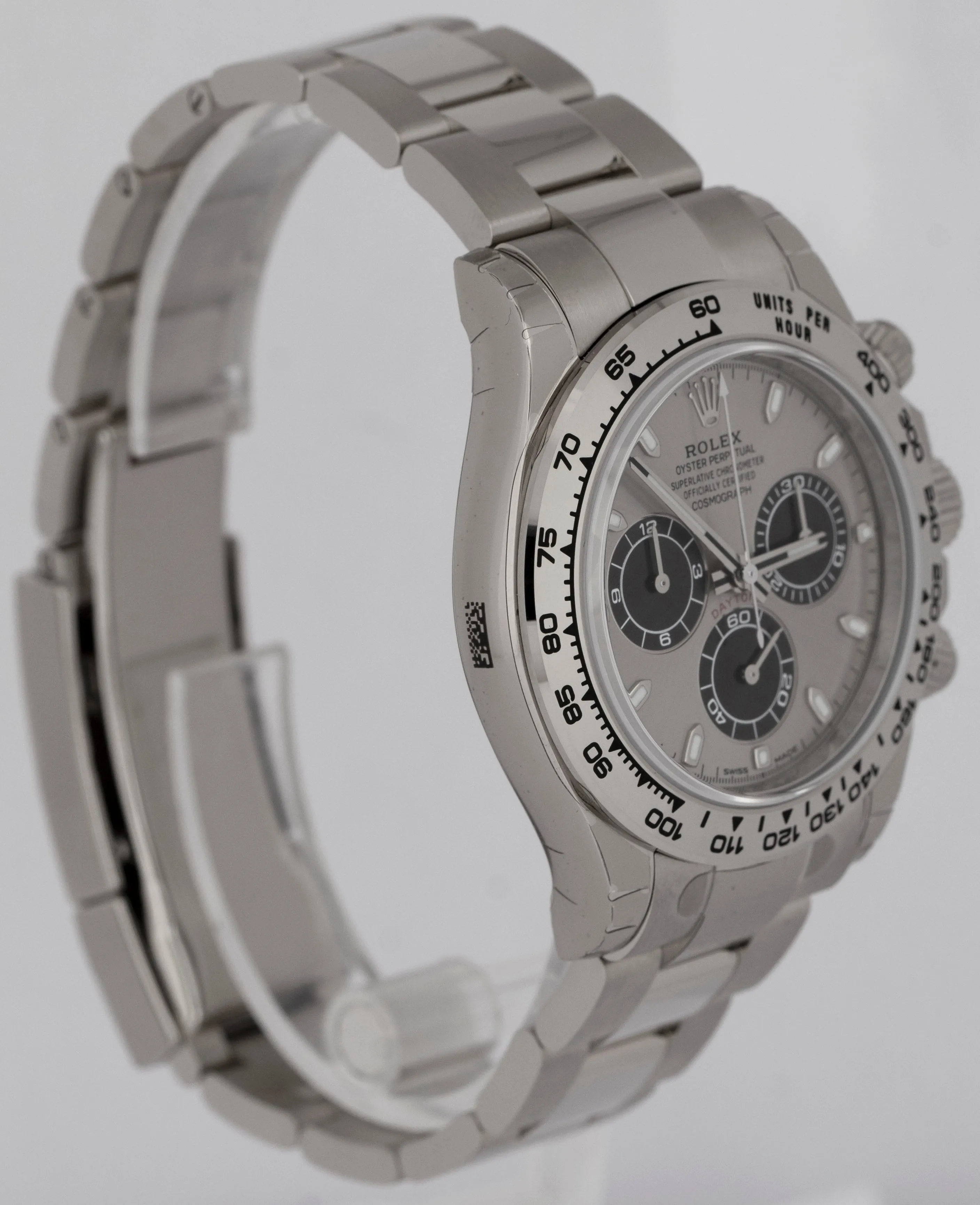 NEW UNWORN Rolex Daytona Cosmograph Silver Black 18K White Gold Watch 116509 BOX