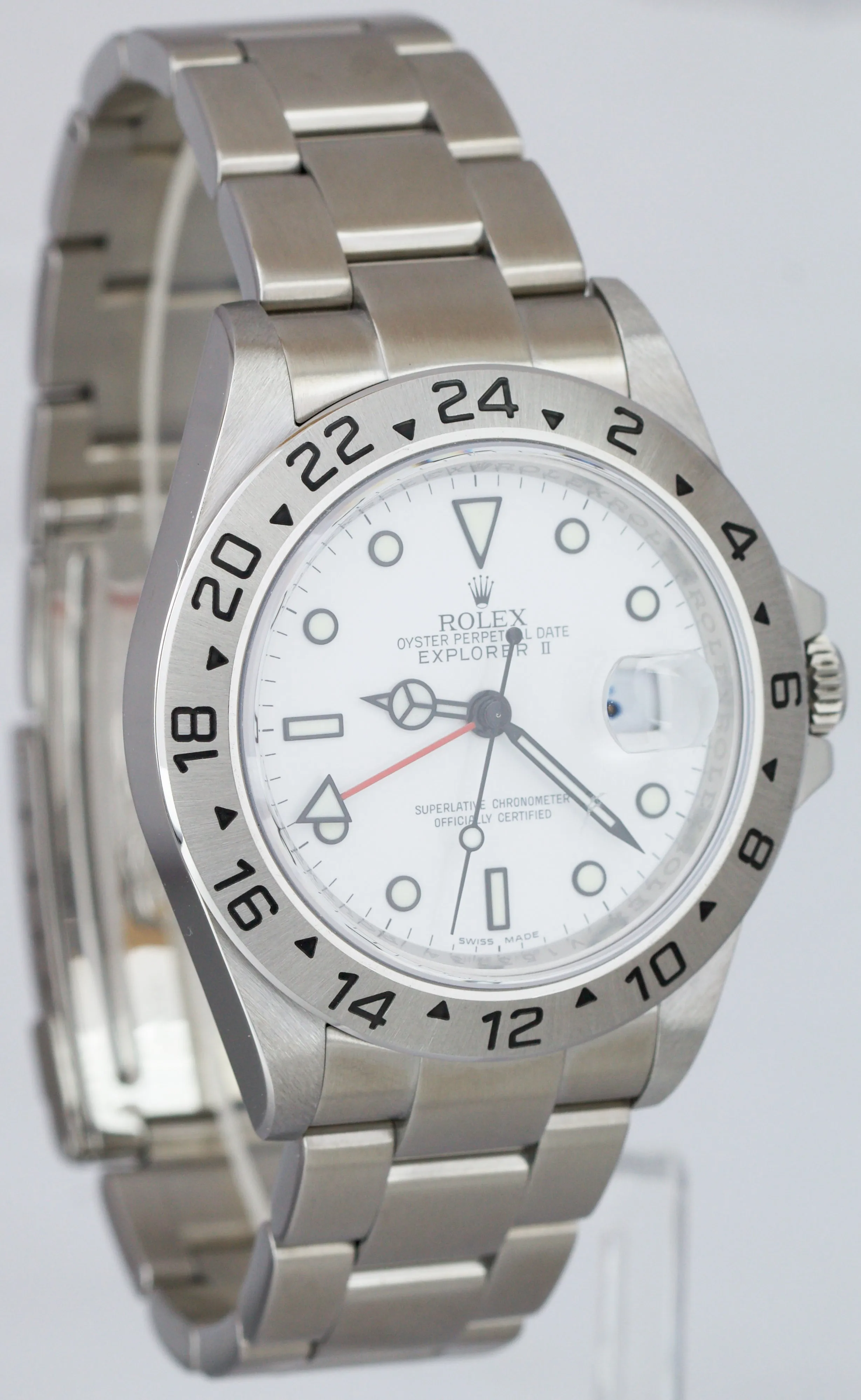 NOS Rolex Explorer II 3186 MOVEMENT Polar Steel 40mm Watch 16570 T FULL SET