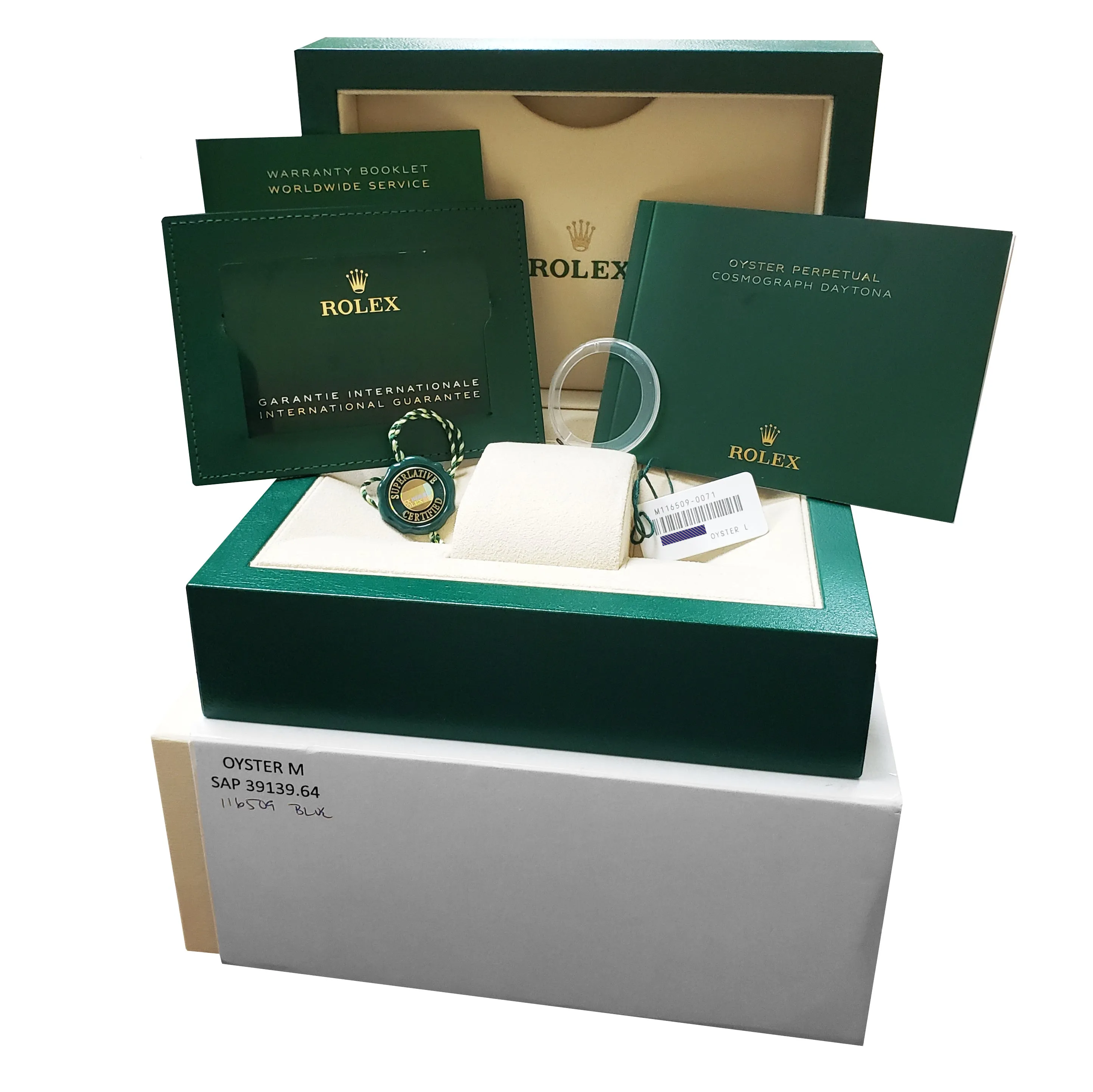 NOV. 2021 Rolex Daytona Cosmograph Blue 18K White Gold Oyster Watch 116509 B P