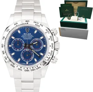 NOV. 2021 Rolex Daytona Cosmograph Blue 18K White Gold Oyster Watch 116509 B P