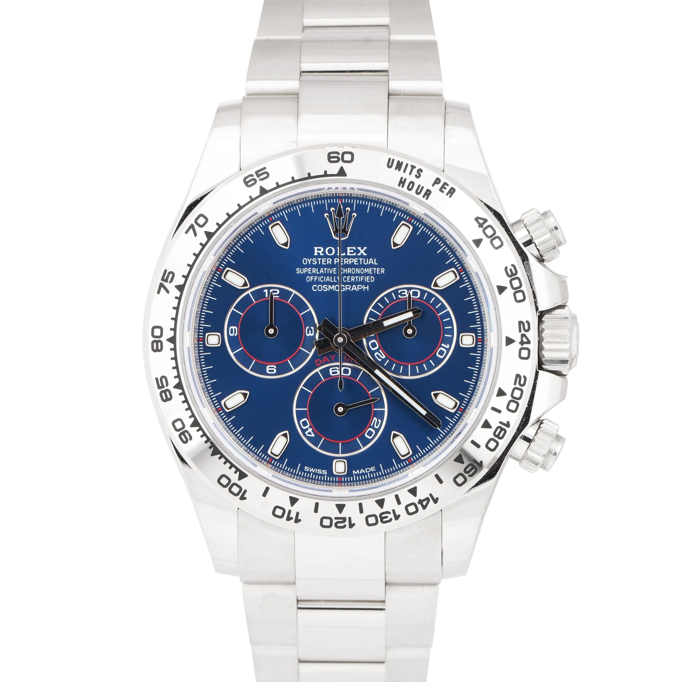 NOV. 2021 Rolex Daytona Cosmograph Blue 18K White Gold Oyster Watch 116509 B P