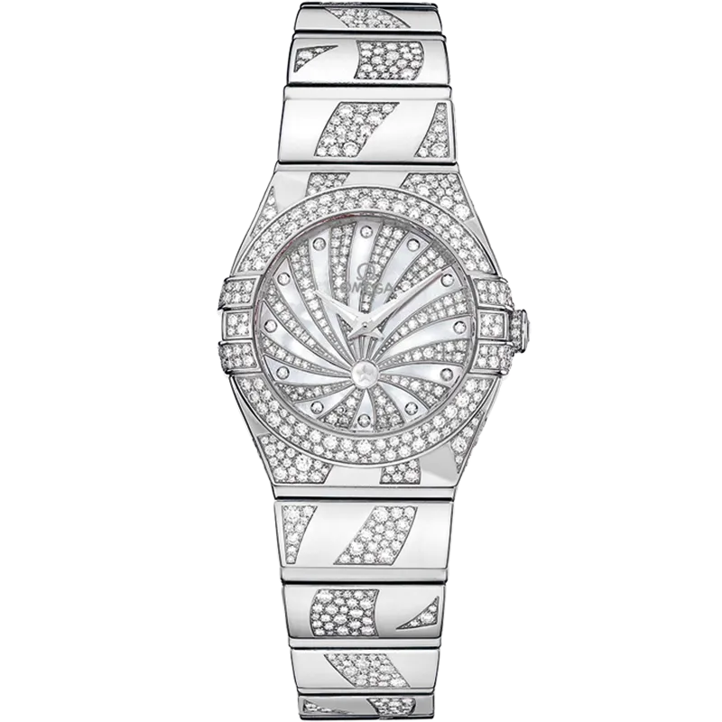 Omega Constellation 24 mm, white gold on white gold