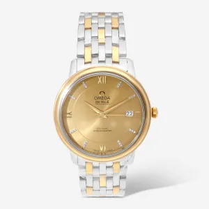 Omega De Ville Prestige Coaxial Stainless Steel & 18K Yellow Gold Diamond Automatic Unisex Watch 424.20.37.20.58.001