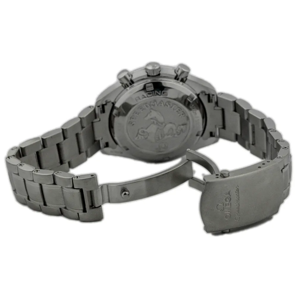 Omega Men's Racing Speedmaster Stainless Steel 40mm Blue Chronograph Stick Dial Watch Reference #: 326.30.40.50.03.001