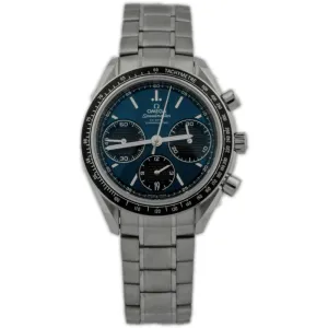 Omega Men's Racing Speedmaster Stainless Steel 40mm Blue Chronograph Stick Dial Watch Reference #: 326.30.40.50.03.001