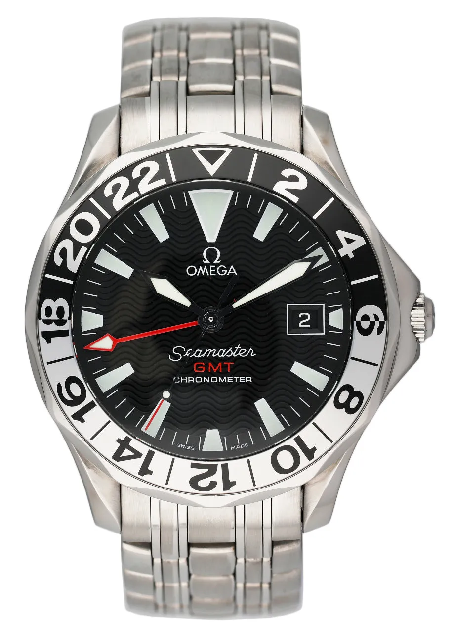 Omega Seamaster GMT 2534.50.00 50th Anniversary Mens Watch Box Papers