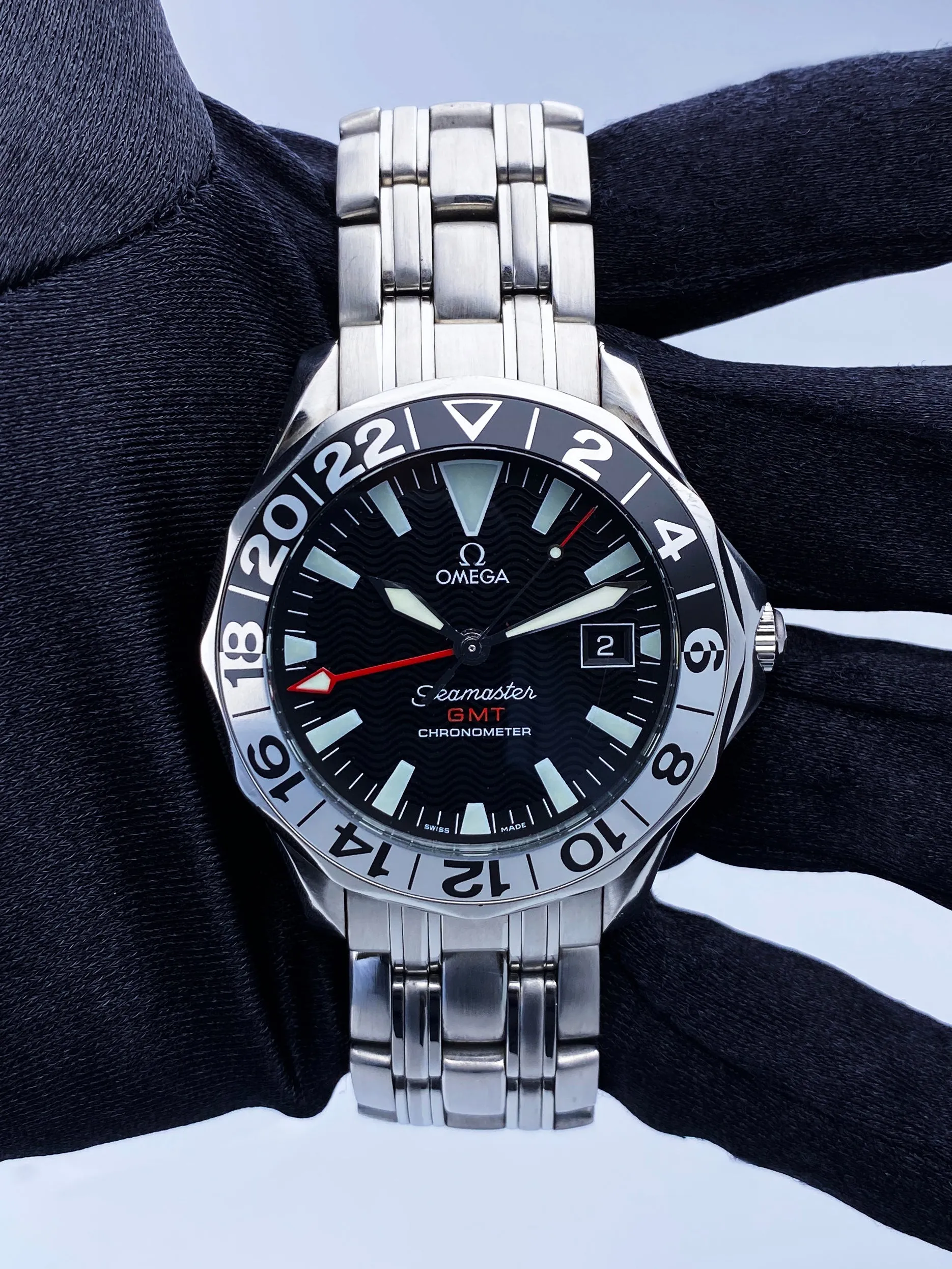 Omega Seamaster GMT 2534.50.00 50th Anniversary Mens Watch Box Papers
