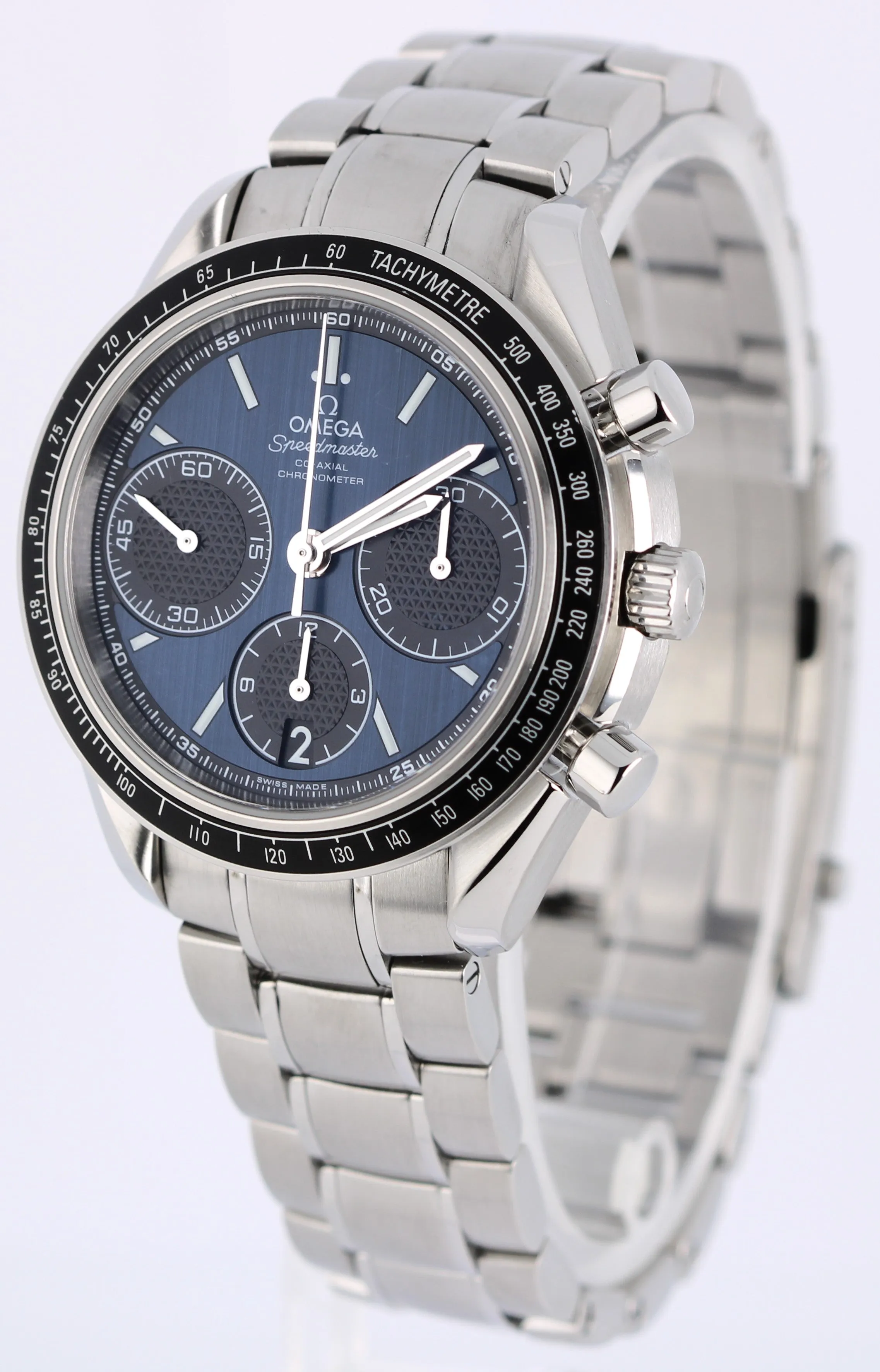 Omega Speedmaster Racing PAPERS Steel Blue 40mm 326.30.40.50.03.001 Watch BOX
