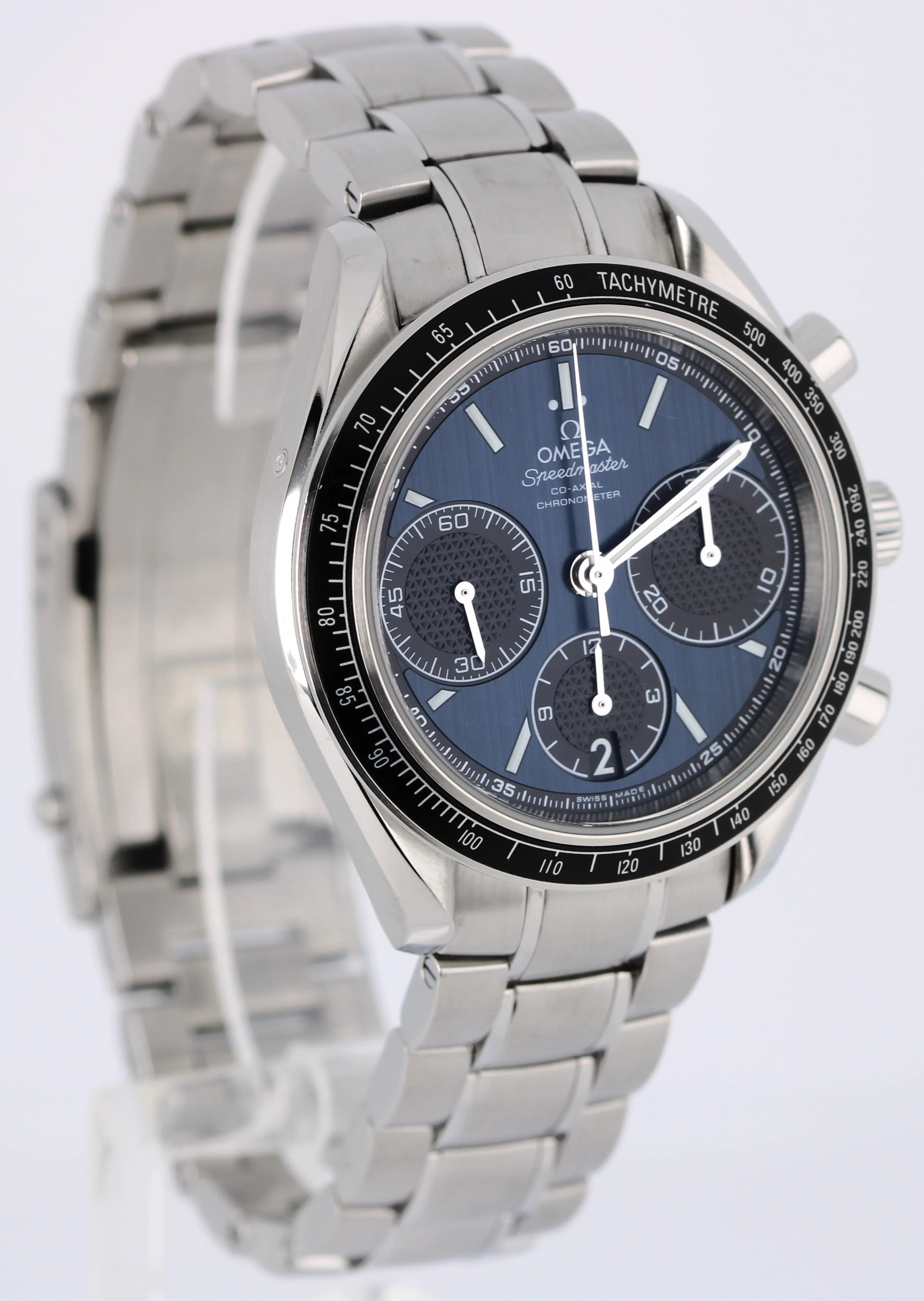 Omega Speedmaster Racing PAPERS Steel Blue 40mm 326.30.40.50.03.001 Watch BOX