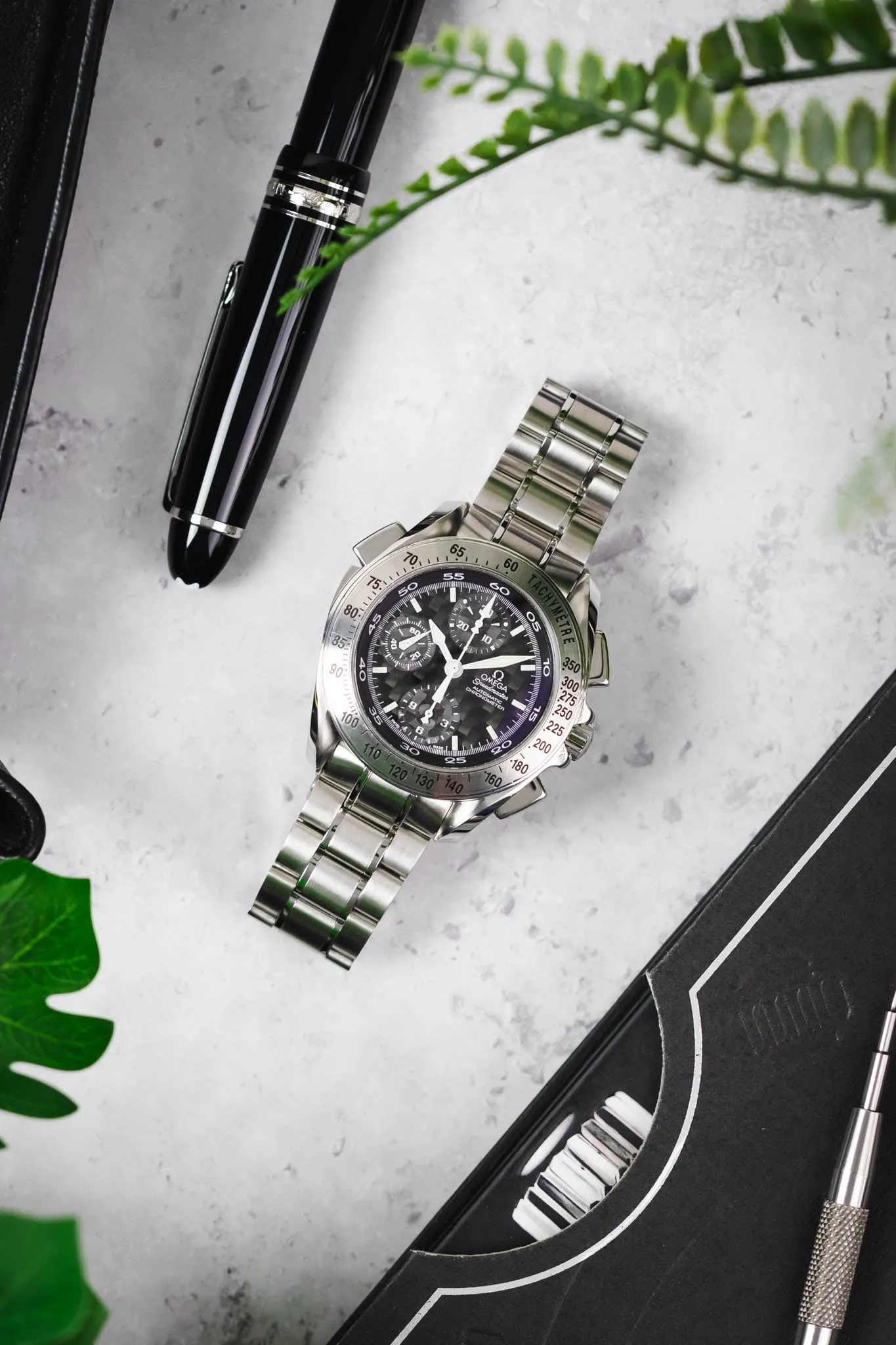 OMEGA Speedmaster Split-Seconds Chrono Carbon Dial -  42.25mm